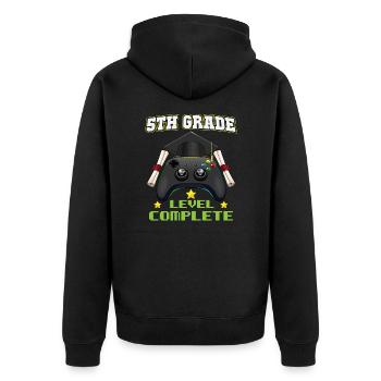 5th Grade Level Complete Middle School Graduation - Unisex Premium Bio Zip Hoodie - Schwarz - Hinten - Nico (187cm)