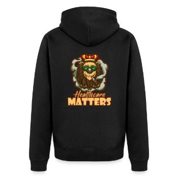 Healthcare Matters Cannabis Lover THC Medical Weed - Unisex Premium Organic Zip Hoodie - black - Back - Nico (187cm)