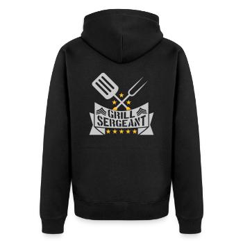 Grill Sergeant Barbecue Grillfest - Unisex Premium Organic Zip Hoodie - black - Back - Nico (187cm)
