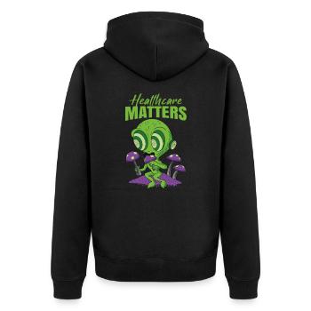 Healthcare Matters Cannabis Lover THC Mauvaise herbe médicale - Veste à capuche bio Premium Unisexe - noir - Dos - Nico (187cm)