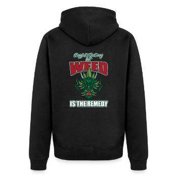 Struggle Is The Enemy But Weed Is The Remedy - Unisex Premium Organic Zip Hoodie - black - Back - Nico (187cm)
