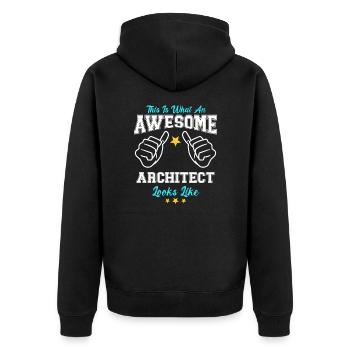 This Is What An Awesome Architect Looks Like - Unisex Premium Bio Zip Hoodie - Schwarz - Hinten - Nico (187cm)