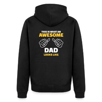 This Is What An Awesome Dad Looks Like - Unisex Premium Organic Zip Hoodie - black - Back - Nico (187cm)