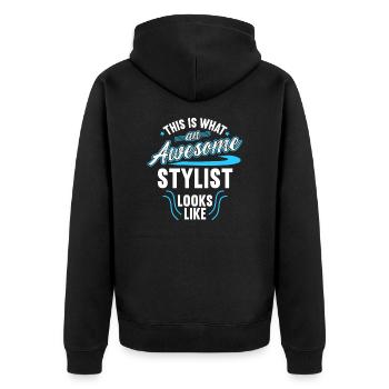 This Is What An Awesome Stylist Looks Like - Unisex Premium Organic Zip Hoodie - black - Back - Nico (187cm)