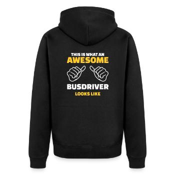 Voici à quoi ressemble un chauffeur de bus génial - Veste à capuche bio Premium Unisexe - noir - Dos - Nico (187cm)