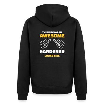 This Is What An Awesome Gardener Looks Like - Unisex Premium Organic Zip Hoodie - black - Back - Nico (187cm)