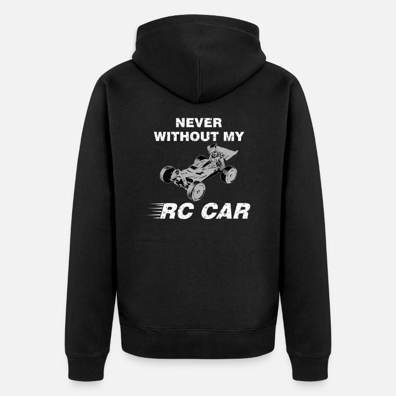 Never Without My RC Car - Unisex Premium Bio Zip Hoodie - Schwarz