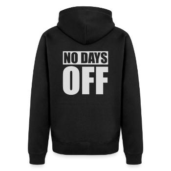 pas de jours de congé devis - Veste à capuche bio Premium Unisexe - noir - Dos - Nico (187cm)