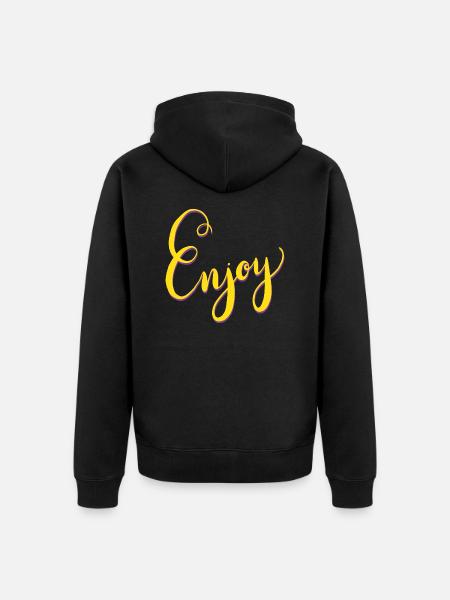 Enjoy - Unisex Premium Organic Zip Hoodie - black