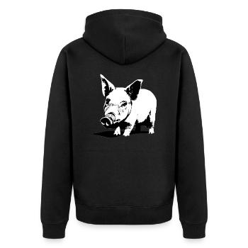 pig sweet pigs pigs animal animals 14 - Unisex Premium Organic Zip Hoodie - black - Back - Nico (187cm)