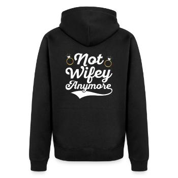 Not Wifey Anymore Ex-Wife Divorce Divorcee - Unisex Premium Organic Zip Hoodie - black - Back - Nico (187cm)