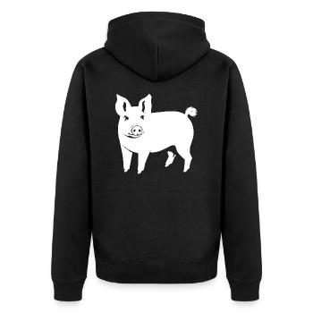 pig sweet pig pigs animal animals 02 - Unisex Premium Organic Zip Hoodie - black - Back - Nico (187cm)
