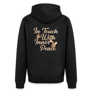 In Touch With Inner Peace Ceramics Artist - Unisex Premium Bio Zip Hoodie - Schwarz - Hinten - Nico (187cm)