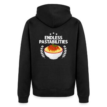 Endless Pastabilities Italian Food Pasta Lover - Unisex Premium Bio Zip Hoodie - Schwarz - Hinten - Nico (187cm)