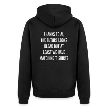 Chômage Dire anglais - Veste à capuche bio Premium Unisexe - noir - Dos - Nico (187cm)