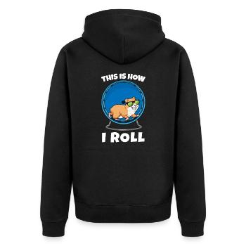 Voici comment je lance Cool Hamster Pet Rat Race - Veste à capuche bio Premium Unisexe - noir - Dos - Nico (187cm)