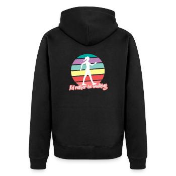 Je préfère marcher sur les randonneurs de marche nordique - Veste à capuche bio Premium Unisexe - noir - Dos - Nico (187cm)