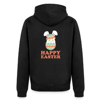 Happy Easter Painting Easter Eggs - Unisex Premium Bio Zip Hoodie - Schwarz - Hinten - Nico (187cm)