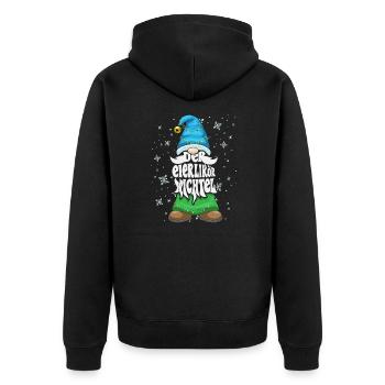 Der Eierlikör Wichtel Weihnachten Elf Elfe Eggnog - Unisex Premium Bio Zip Hoodie - Schwarz - Hinten - Nico (187cm)