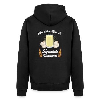 Life has to go on somehow - Unisex Premium Organic Zip Hoodie - black - Back - Nico (187cm)