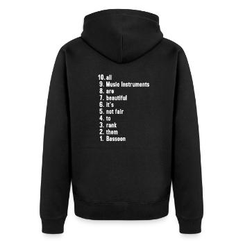Drôles de musiciens Dictons Basson d’instruments de musique - Veste à capuche bio Premium Unisexe - noir - Dos - Nico (187cm)