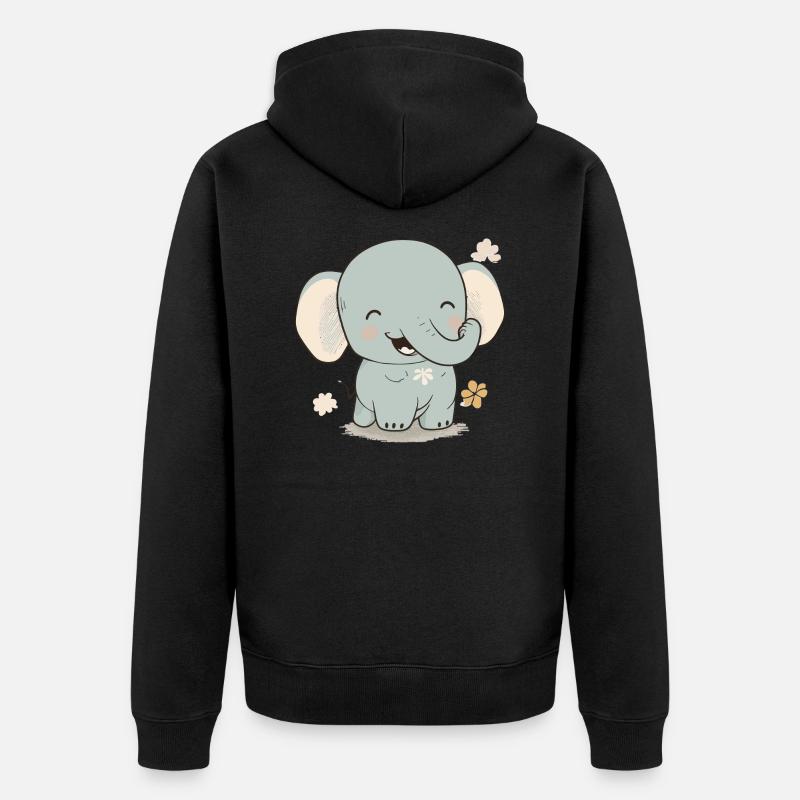Bébé éléphant - Veste à capuche bio Premium Unisexe - noir