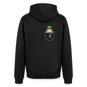 Cadeaux de fête irlandaise de la Saint-Patrick - Veste à capuche bio Premium Unisexe - noir - Dos - Nico (187cm)