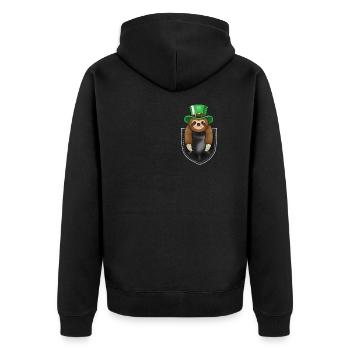 Drôle de paresseux Cadeau de fête de la Saint-Patrick - Veste à capuche bio Premium Unisexe - noir - Dos - Nico (187cm)
