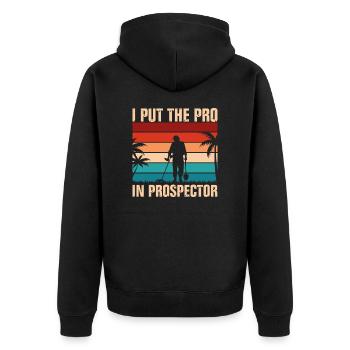 Funny Metal Detecting Beachcomber Gift Idea - Unisex Premium Organic Zip Hoodie - black - Back - Nico (187cm)