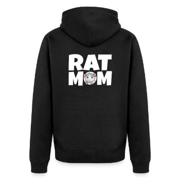 Haustier Ratte Hausmaus Ratten Geschenk - Unisex Premium Bio Zip Hoodie - Schwarz - Hinten - Nico (187cm)