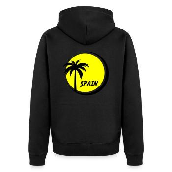 spain - Unisex Premium Bio Zip Hoodie - Schwarz - Hinten - Nico (187cm)