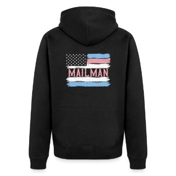 US Pride Deliverer Post Service Gift Idea - Unisex Premium Organic Zip Hoodie - black - Back - Nico (187cm)