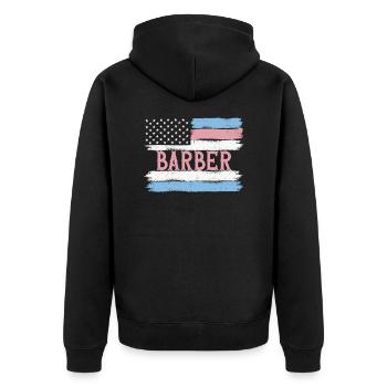 US Pride Coiffeur Styliste Idée cadeau - Veste à capuche bio Premium Unisexe - noir - Dos - Nico (187cm)