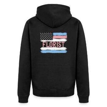 US Pride Gardener Gardening Gift Idea - Unisex Premium Bio Zip Hoodie - Schwarz - Hinten - Nico (187cm)