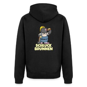 Lustige Biertrinker Bergbau Bier Bergmann Geschenk - Unisex Premium Bio Zip Hoodie - Schwarz - Hinten - Nico (187cm)
