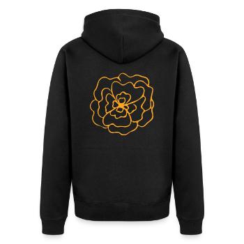 Flower Blume Pflanze - Unisex Premium Bio Zip Hoodie - Schwarz - Hinten - Nico (187cm)