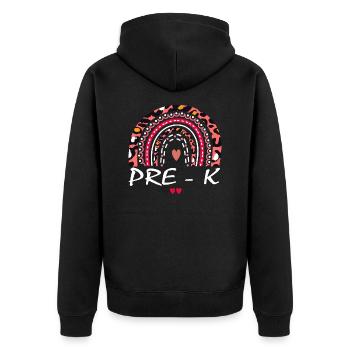Boho Kindergarten Squad Geschenk - Unisex Premium Bio Zip Hoodie - Schwarz - Hinten - Nico (187cm)