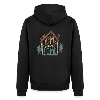 Home Sweet Home Home Owner Housewarming - Unisex Premium Organic Zip Hoodie - black - Back - Nico (187cm)