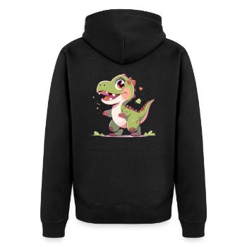 Mignon petit T-Rex - Veste à capuche bio Premium Unisexe - noir - Dos - Nico (187cm)