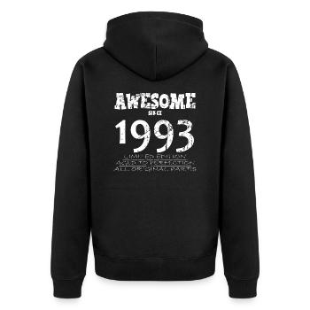 1993 - Legendary 31st Anniversary - Unisex Premium Organic Zip Hoodie - black - Back - Nico (187cm)