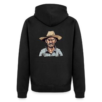 Paysan énervé n°1 - Veste à capuche bio Premium Unisexe - noir - Dos - Nico (187cm)
