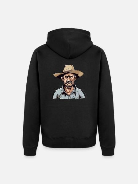 Angry Peasant No. 1 - Unisex Premium Organic Zip Hoodie - black