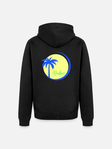 palme dubai - Unisex Premium Bio Zip Hoodie - Schwarz