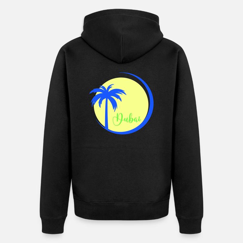Palm Tree Dubaï - Veste à capuche bio Premium Unisexe - noir