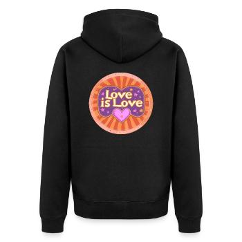 L’amour est l’amour 1 - Veste à capuche bio Premium Unisexe - noir - Dos - Nico (187cm)