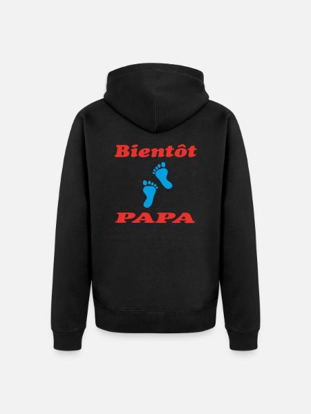SOON TO BE A DAD - Unisex Premium Organic Zip Hoodie - black