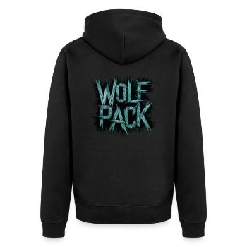 Groomsmen Gifts Bachelor Team Wolf Pack Funny - Unisex Premium Bio Zip Hoodie - Schwarz - Hinten - Nico (187cm)