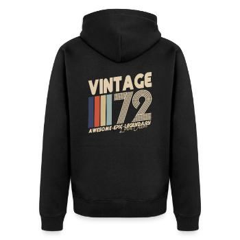 1972 - Unisex Premium Bio Zip Hoodie - Schwarz - Hinten - Nico (187cm)