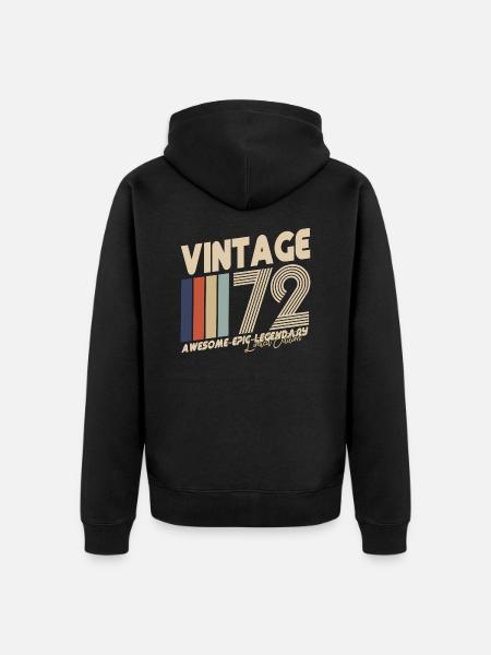 1972 - Unisex Premium Bio Zip Hoodie - Schwarz