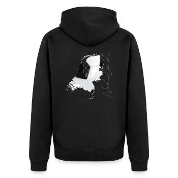 Netherlands | real football | Map NL - Unisex Premium Organic Zip Hoodie - black - Back - Nico (187cm)